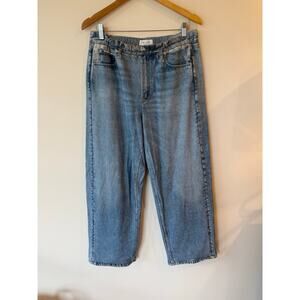 Rag & Bone Wide Leg High Rise Jeans Cotton Light Wash Denim Blue Women's Size XL